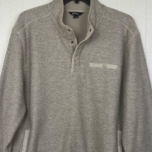 Eddie Bauer quarter snap Pullover Sweater men’s XXL mock collar tan\cream color - Picture 2 of 7